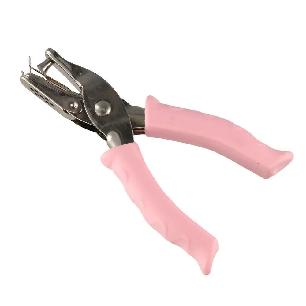 Single Hole Mini Paper Punch Macaron Color Non-slip Handle DIY Paper Puncher Fashion Rubber Handle Single Hole Punch Stationery Peaceful Pleasures Health and Wellness
