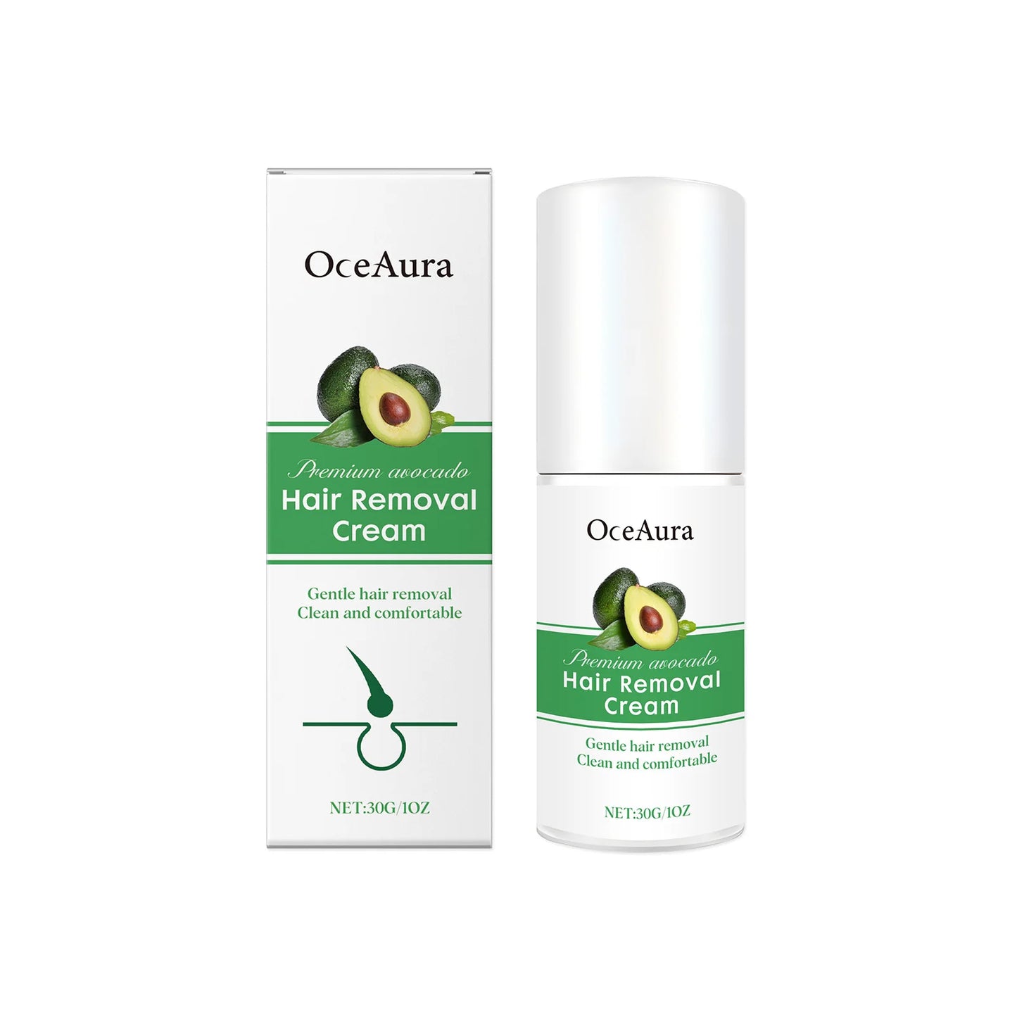 OceAura Avocado Hair Removal Cream | Smooth Skin 30g