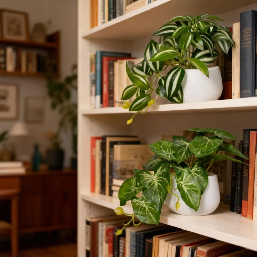 Artificial Bonsai Plant Pot | Fake Foliage Desktop Home Decor