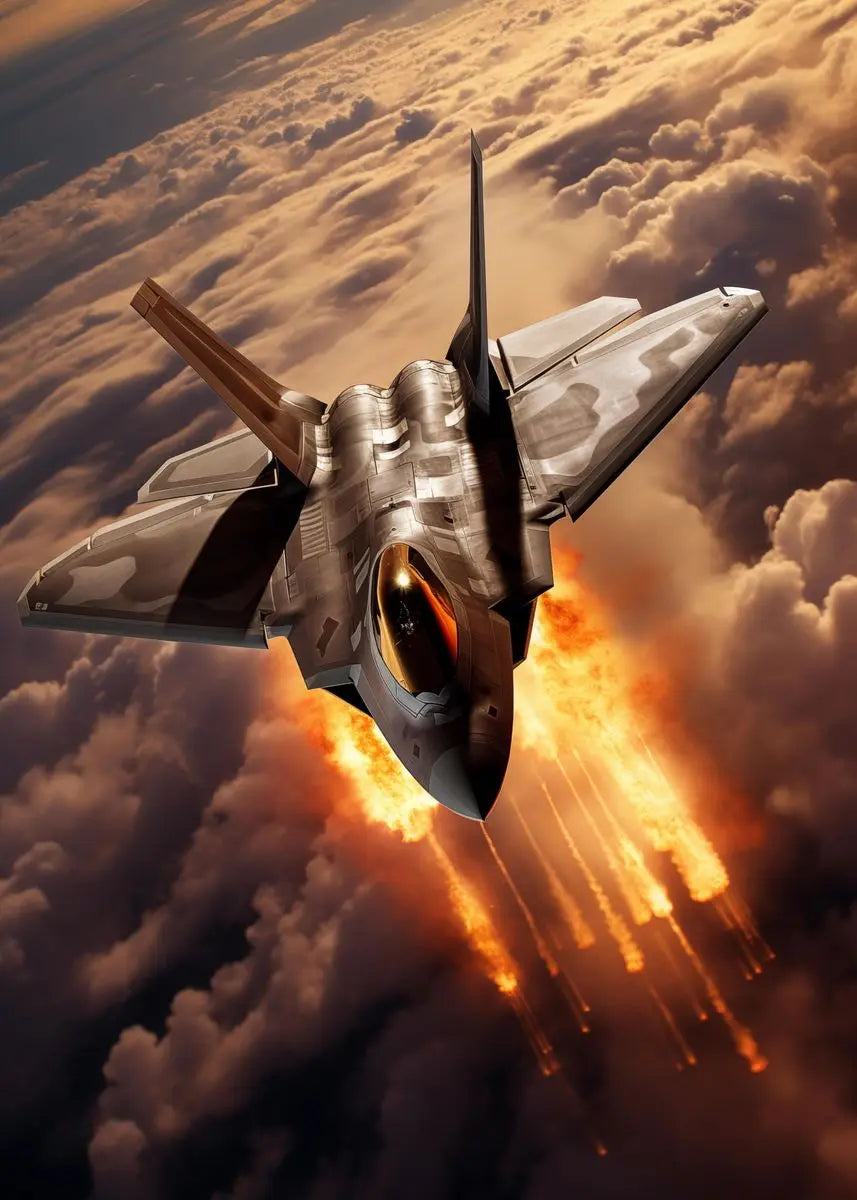 Military Fighter Jet Canvas Wall Art | Aviation Poster Decor