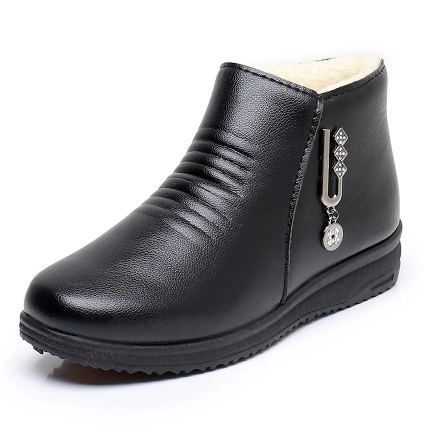 Women's Waterproof Fleece-Lined Winter Ankle Booties | Warm Boots