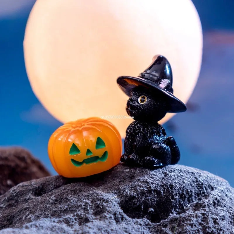 1pcs Halloween Witch Owl Bat Ghost Skeleton Candle Figurine Home Decor Miniature Fairy Garden Decoration Accessories Home Decor Peaceful Pleasures Health and Wellness