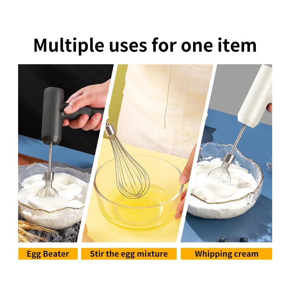 Wireless Electric Egg Beater – 3-Speed Portable Food Mixer