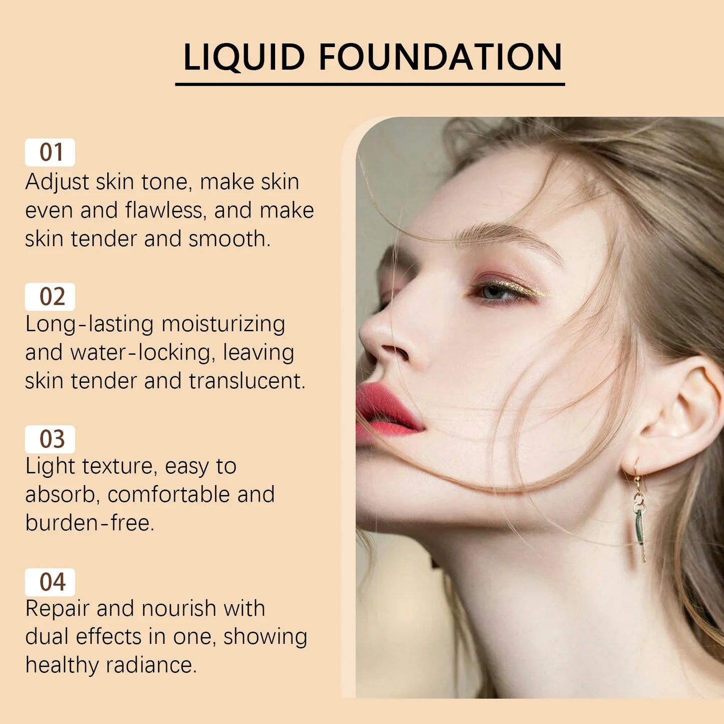 Eelhope CC Cream Foundation – Waterproof, SPF & Full Coverage