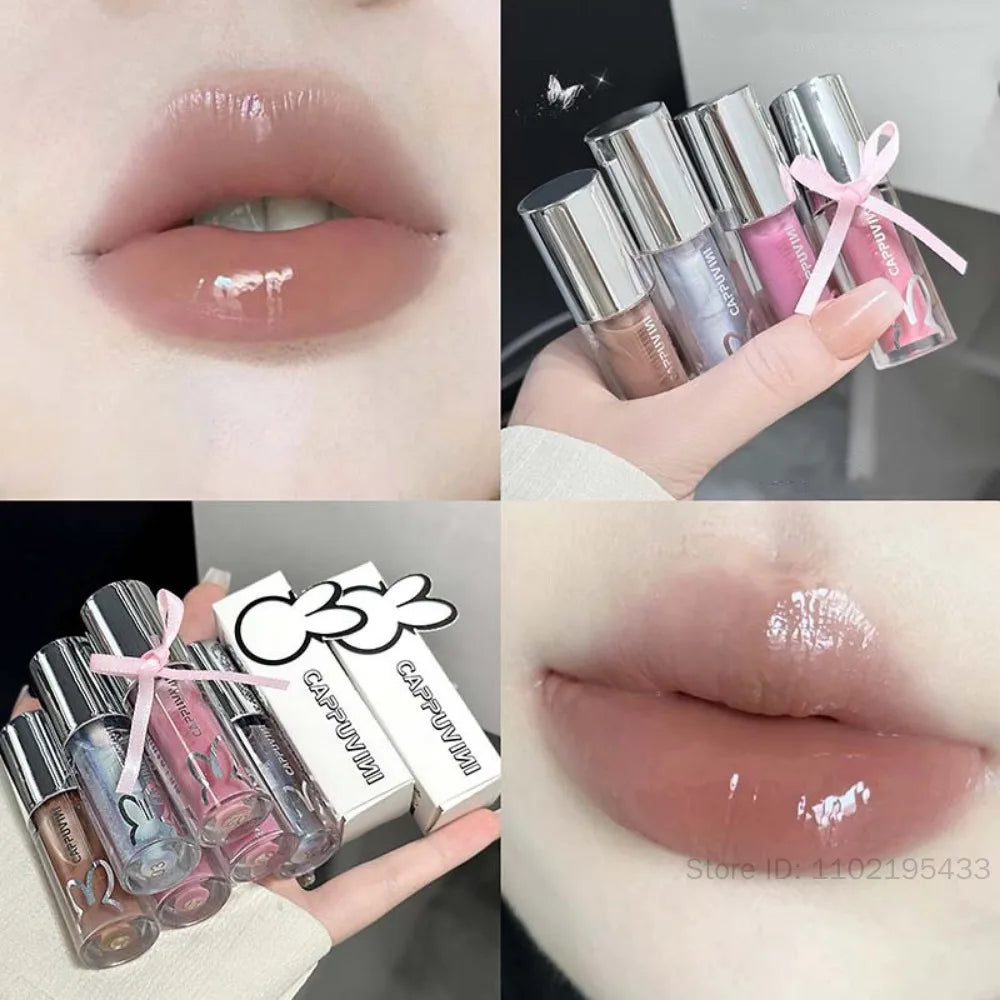 Cappuvini Shimmer Lip Gloss – Moisturizing Plumping Jelly Glitter