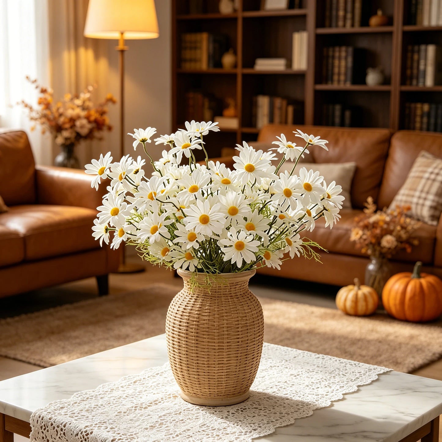 Artificial Silk Daisy Bouquet 5/10 Pcs – Wedding & Home Décor