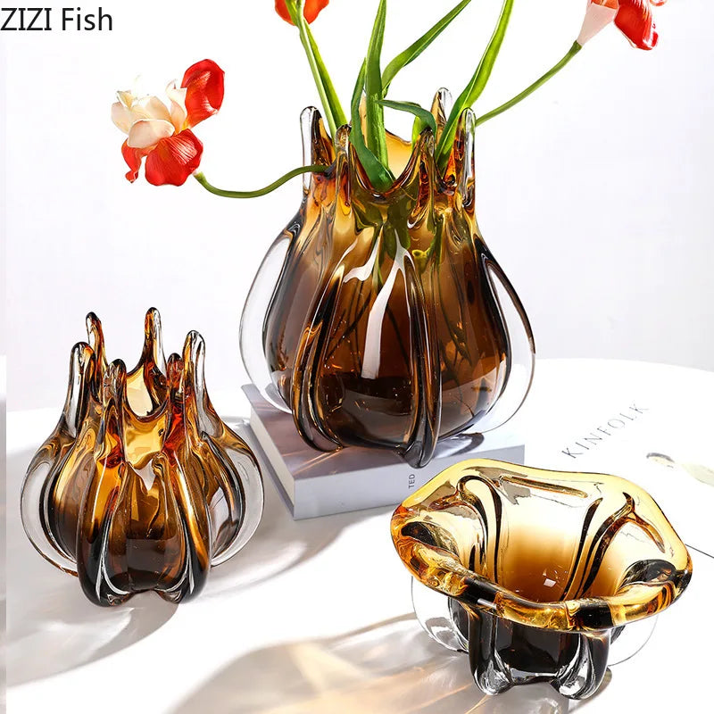 Creative Flower Bud Glass Vase | Modern Tabletop Decor