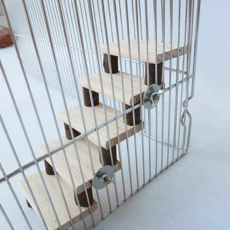 Natural Wood Parrot & Hamster Ladder Perch Chew Toy Stick