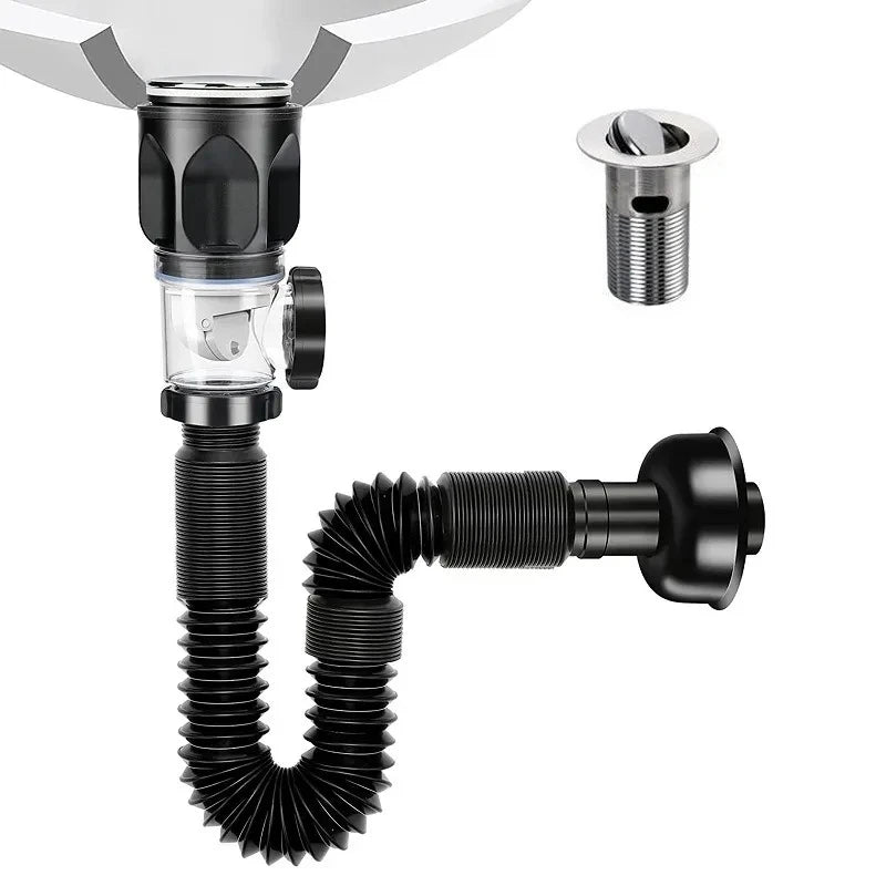 Flip-Top Retractable Sink Drain – Anti-Clog & Deodorizing Filter