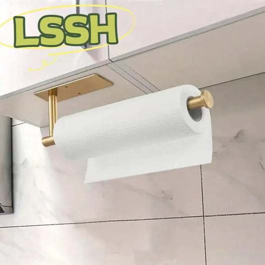 Under Cabinet Paper Towel Holder | No-Drill Black Wall Mount Paper Towel Holder Peaceful Pleasures Health and Wellness