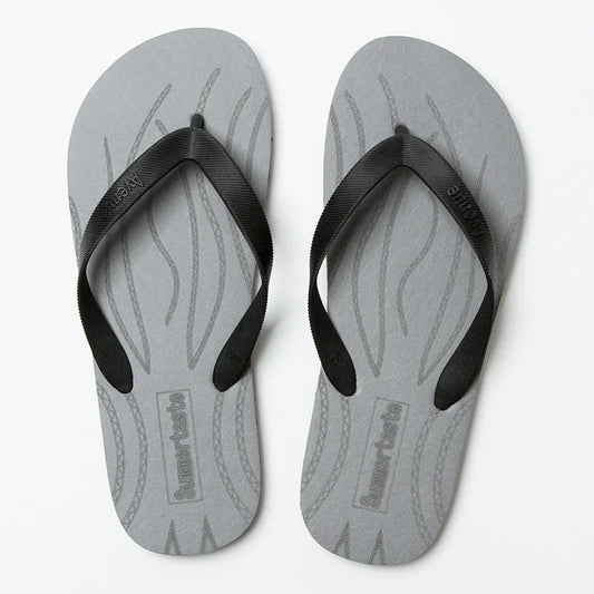 JPNTKY Men's Non-Slip Flip Flops | Beach & Indoor Slides Men's Flip Flops Peaceful Pleasures Health and Wellness Gray 42-43