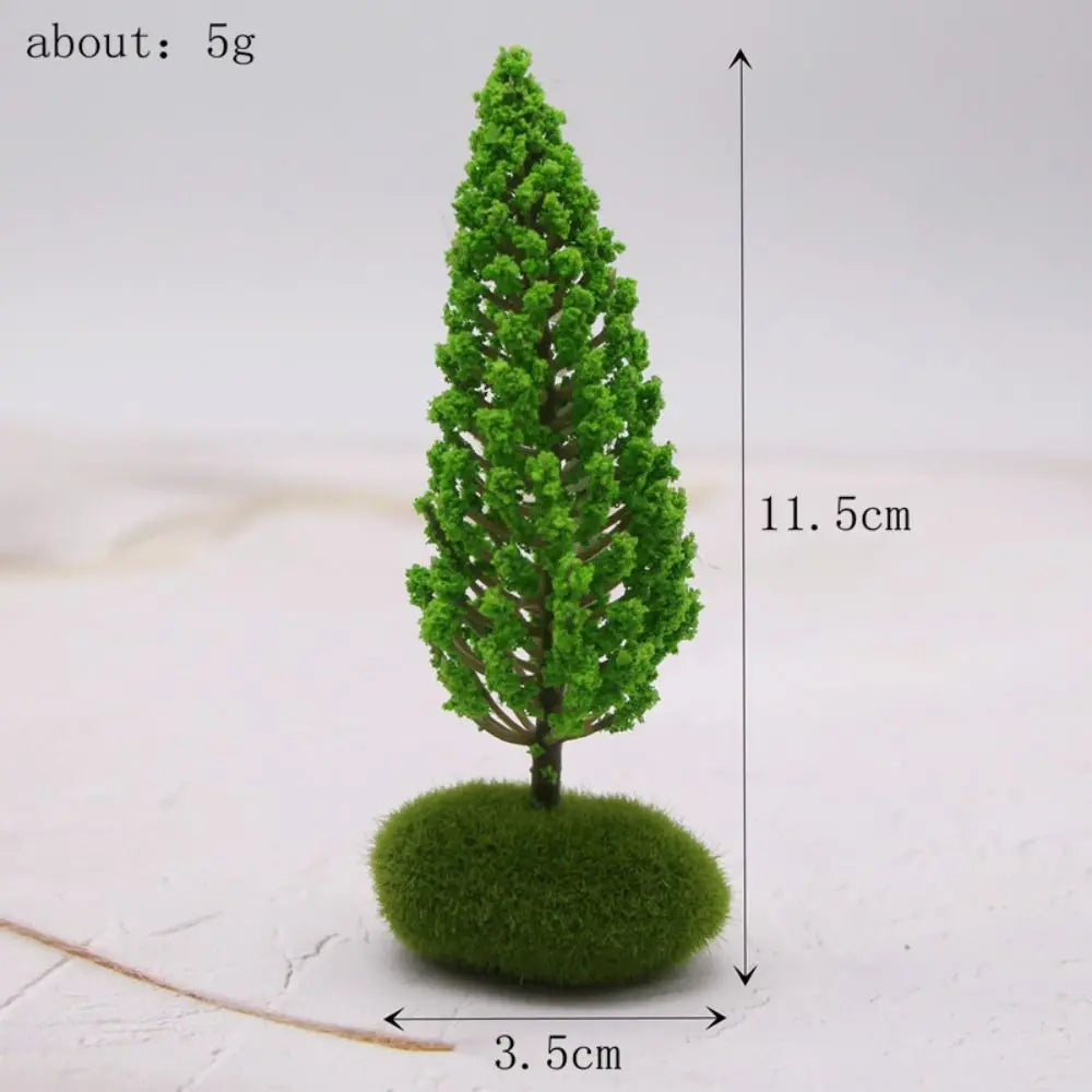 Miniature Model Trees Dollhouse Moss Rock Wooden Base DIY Diorama
