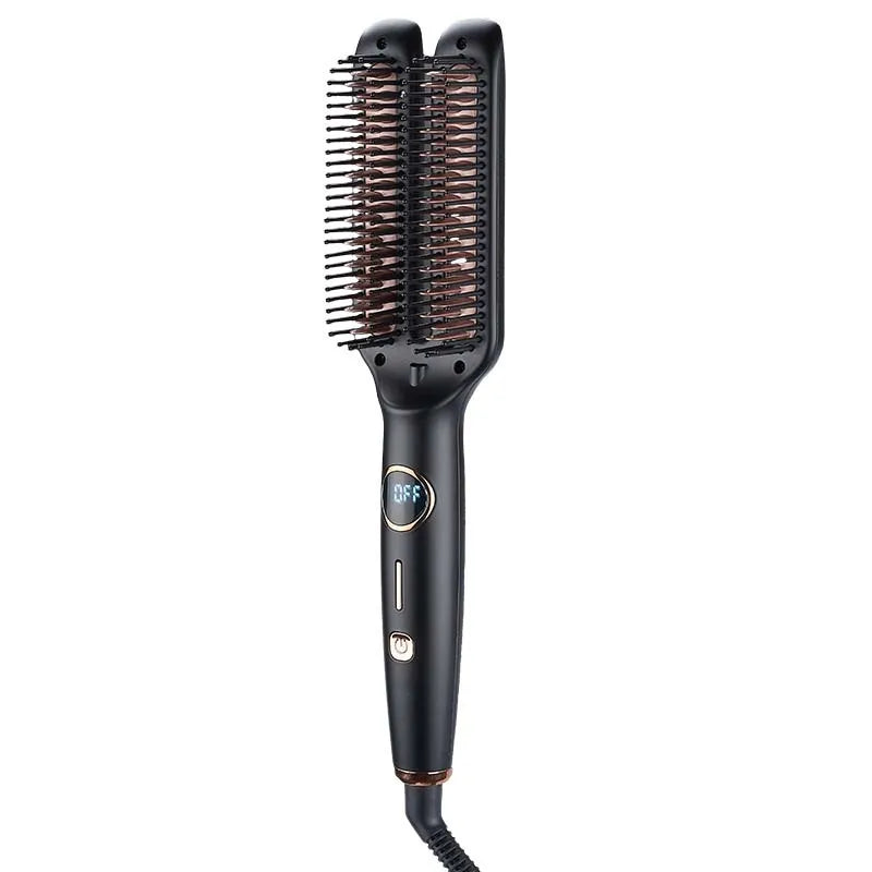 2 In1 Multifunctional Hair Straightener Brush Ceramic Hair Straightening And Curling Iron Electric Hot Brush For Styling Peaceful Pleasures Health and Wellness