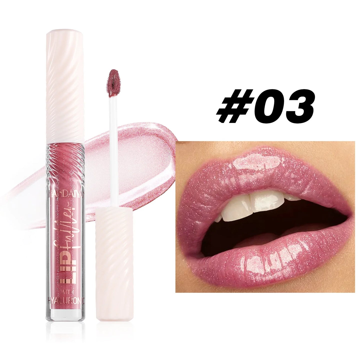 HANDAIYAN 8-Shade Mirror Lip Gloss | Hyaluronic Acid & Pearl