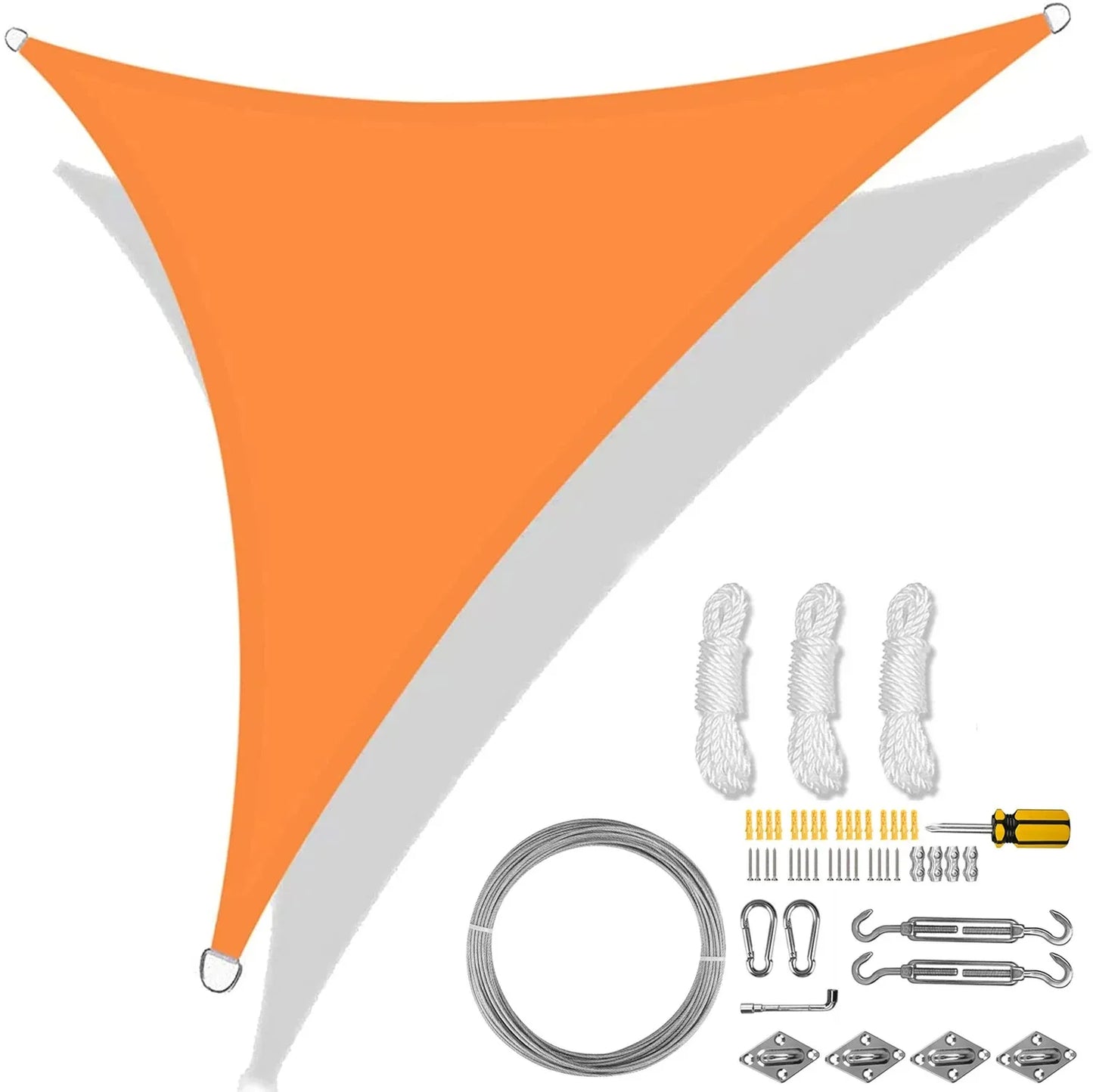 5/3.6/3/2M Triangle Shade Sail Waterproof Sunshade Sail Canopy 98%UV Block Awning with Free Rope for Garden Patio Pergola Gazebo Peaceful Pleasures Health and Wellness