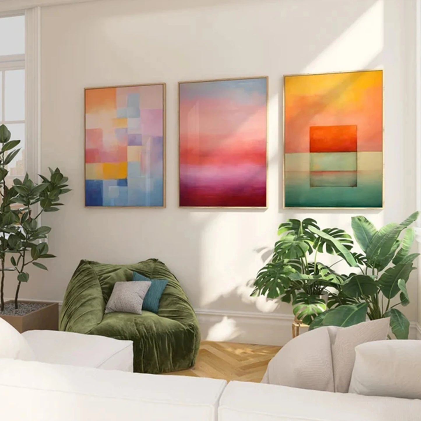 3-Piece Rothko Abstract Canvas Wall Art | Modern Home Decor