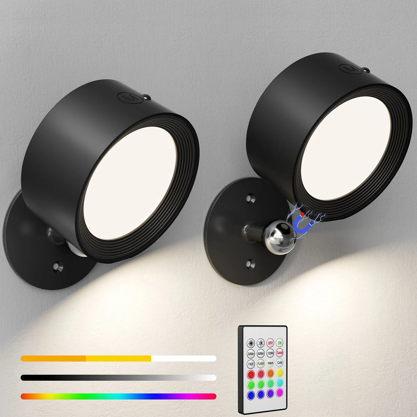 RGB Wall Lamp Dimmable LED Night Light with Remote Control