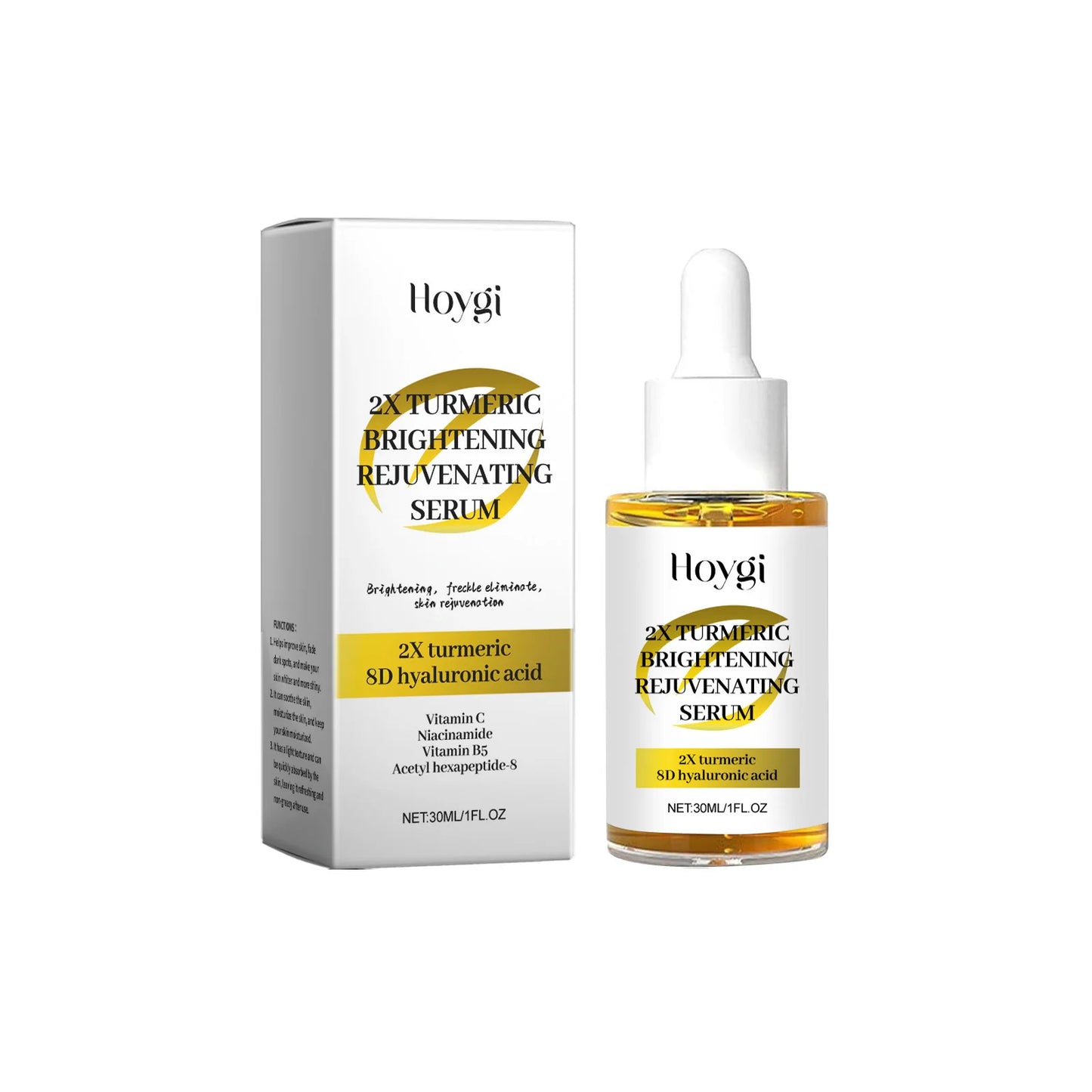 Turmeric Serum Dark Spot Corrector Moisturizing Replenishment Brightening Anti Oxidant Smoothing Pores Hyaluronic Acid Essence Peaceful Pleasures Health and Wellness 30ml Boxed