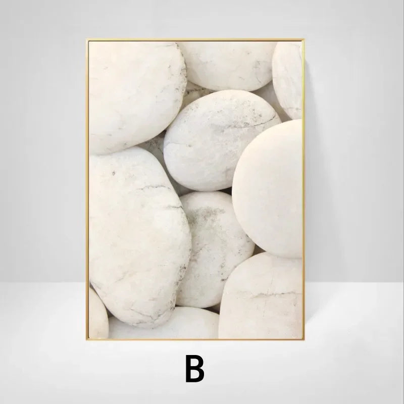 Scandinavian Simple Wall Art Summer Ocean Seashells Starfish Waves HD Canvas Poster Prints Home Bedroom Living Room Decoration Peaceful Pleasures Health and Wellness B 40x60cm Unframed