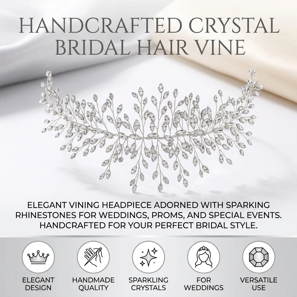 Rhinestone Hairband Alloy Base with Crystal Design for Wedding and Stage Performance Peaceful Pleasures Health and Wellness