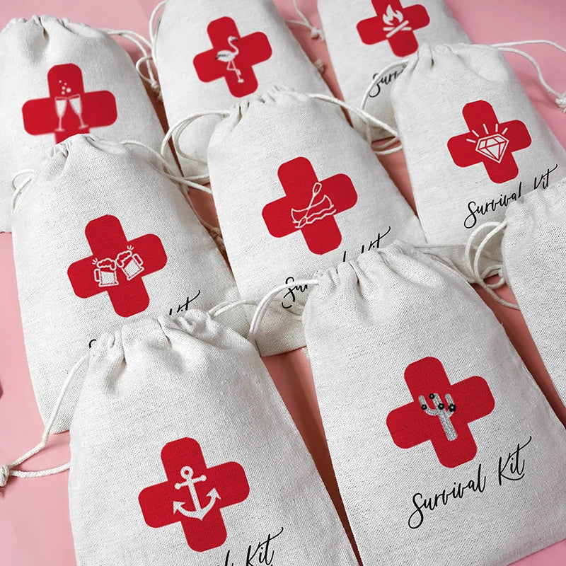 5pc Bachelorette Hangover Survival Kit Bags | Hen Party Gifts