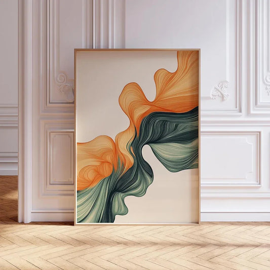 Sage Green Burnt Orange Modern Wall Art Canvas painting , Medieval Modern Wall Art Printed Poster, Home Wall Decoration Gift, Peaceful Pleasures Health and Wellness