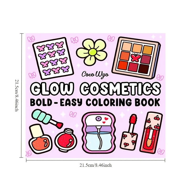Glow Cosmetics Bold Easy Coloring Book Adult Teen Makeup Theme