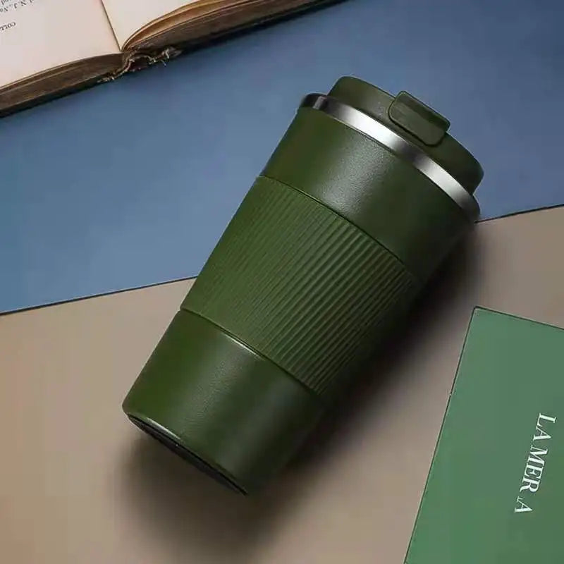 Stainless Steel Vacuum Insulated Car Coffee Cup | 6–12Hr Insulated Travel Mug Peaceful Pleasures Health and Wellness green 380ml
