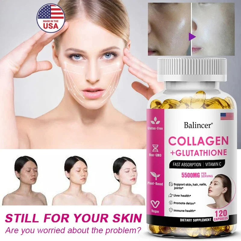 Glutathione Collagen Capsules – Antioxidant Skin & Nail Support