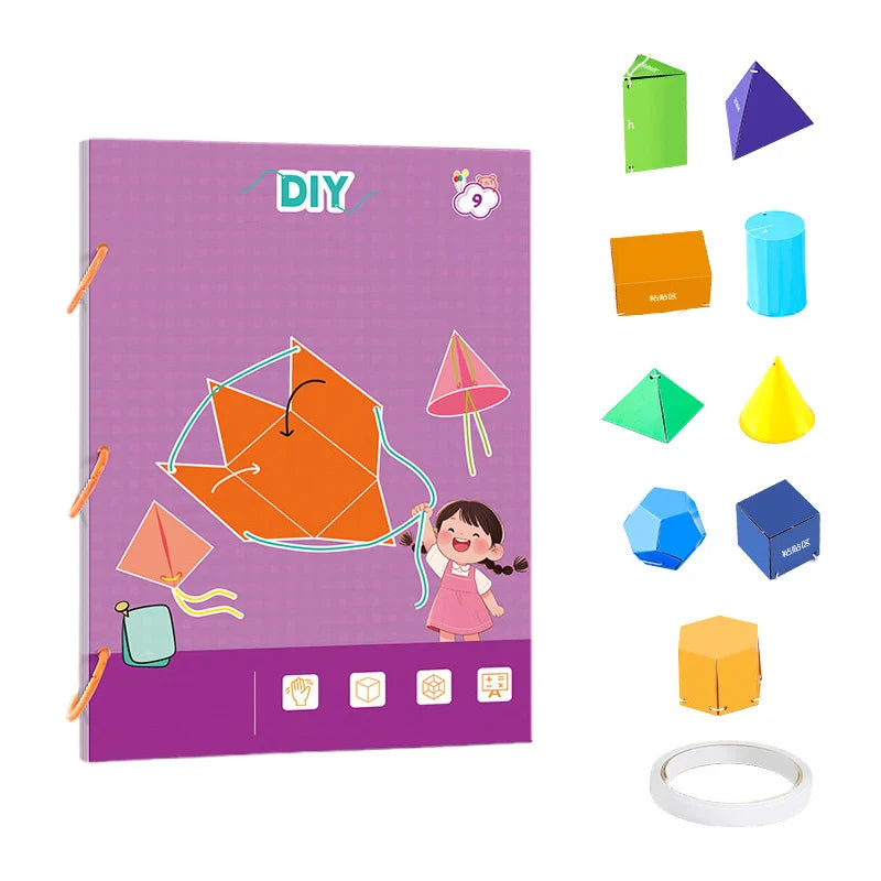 Pull-String 3D Geometry Book – Volume & Surface Area Formulas