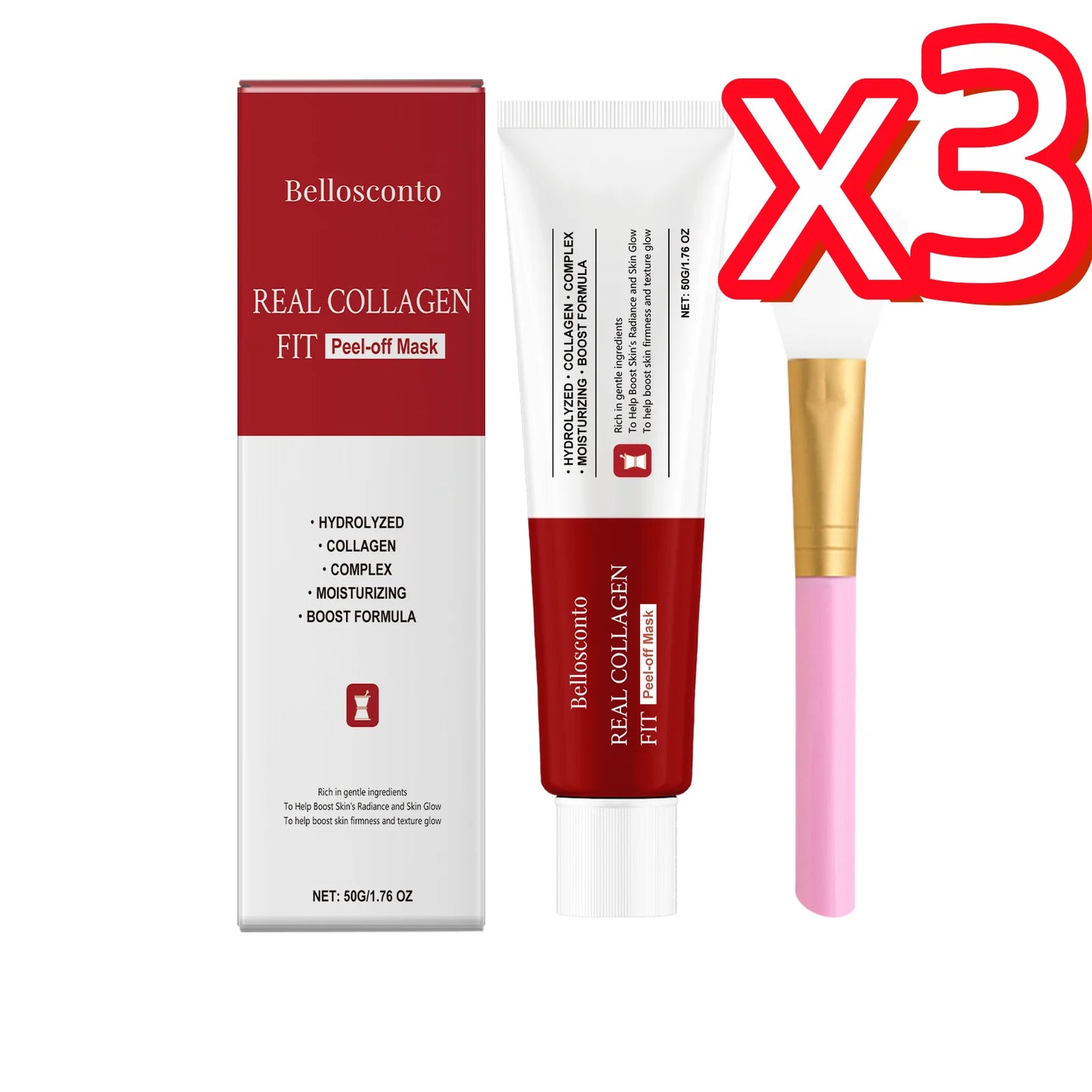 Collagen Peel Off Mask Clean Pores Exfoliating Remove Blackheads Reduce Oil Brighten Dull Skin Moisturize Smooth Skins Face Mask Peaceful Pleasures Health and Wellness 1set Boxed x 3
