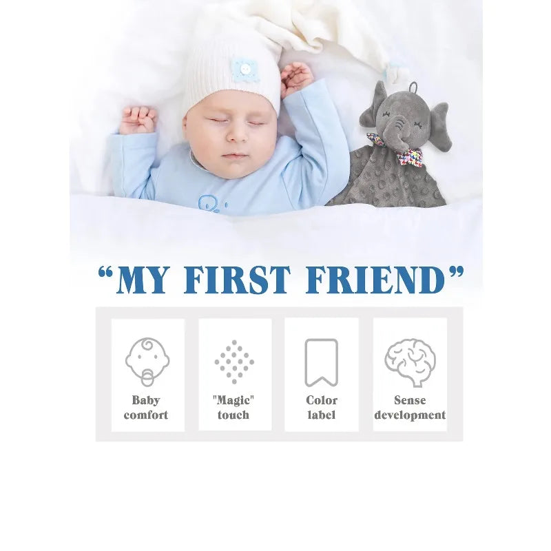 Elephant Baby Comforter Blanket Soft Appease Towel Baby Rattle Animals Toys Soothe Reassure Sleeping Towel Lathe HangingToddler Peaceful Pleasures Health and Wellness