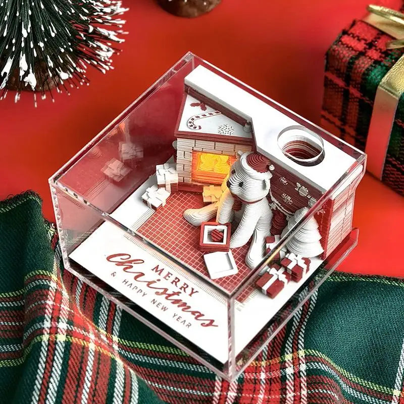 2027 LED Desk Calendar – 3D Tear-Away Paper Carving Art Decor