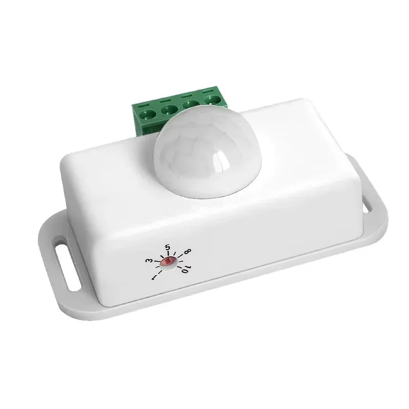 DC12V-24V 8A PIR Motion Sensor Switch Delay Adjust Infrared PIR Human Body Sensor Smart Switch Auto Sensor For LED Light Strip Peaceful Pleasures Health and Wellness White