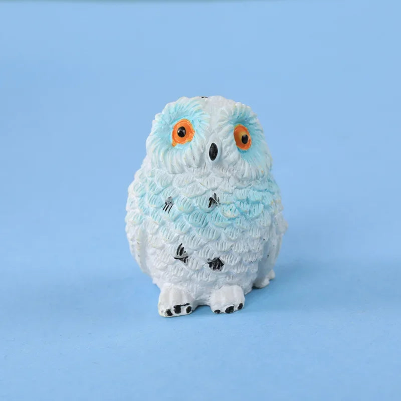 Miniature Owl Figurine for Moss Micro Landscape, Unique Resin Decorative Ornament Decorative Figurines Living Room Decoration Peaceful Pleasures Health and Wellness 3