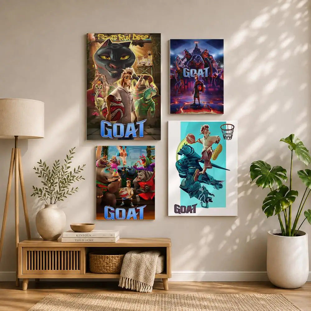 Movie-Goat Poster HD Self Adhesive Waterproof Wall Art Ideal for Home Office Dorm Bedroom Great Gift Peaceful Pleasures Health and Wellness