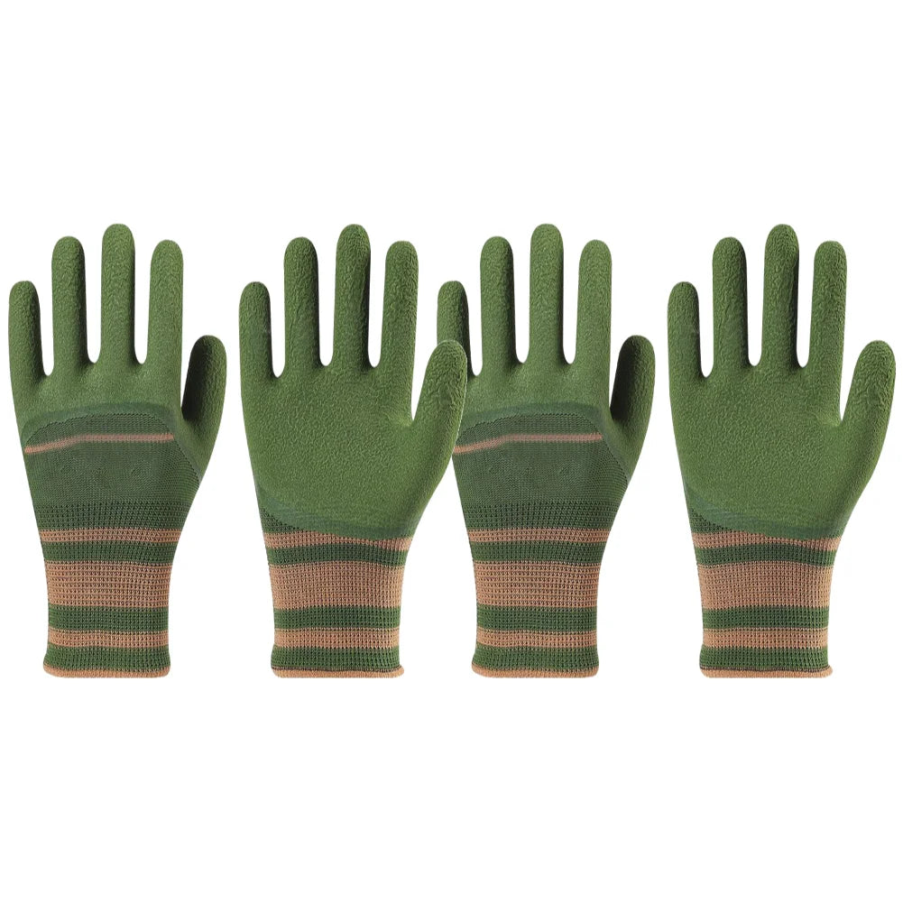 Garden Working Gloves Thorn Proof Waterproof Protection Latex Dip Wear-Resistant Safety Glove for Picking Chestnuts and Flowers Peaceful Pleasures Health and Wellness 2 pair