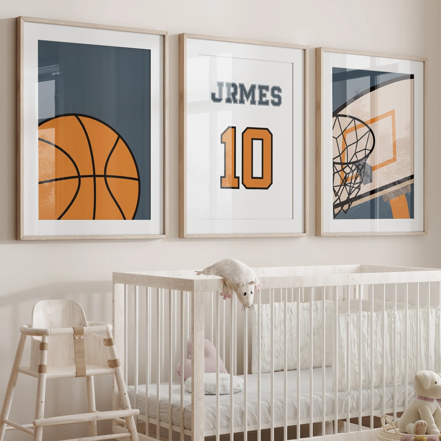 Personalized Basketball Canvas Wall Art | 3-Piece Sports Decor