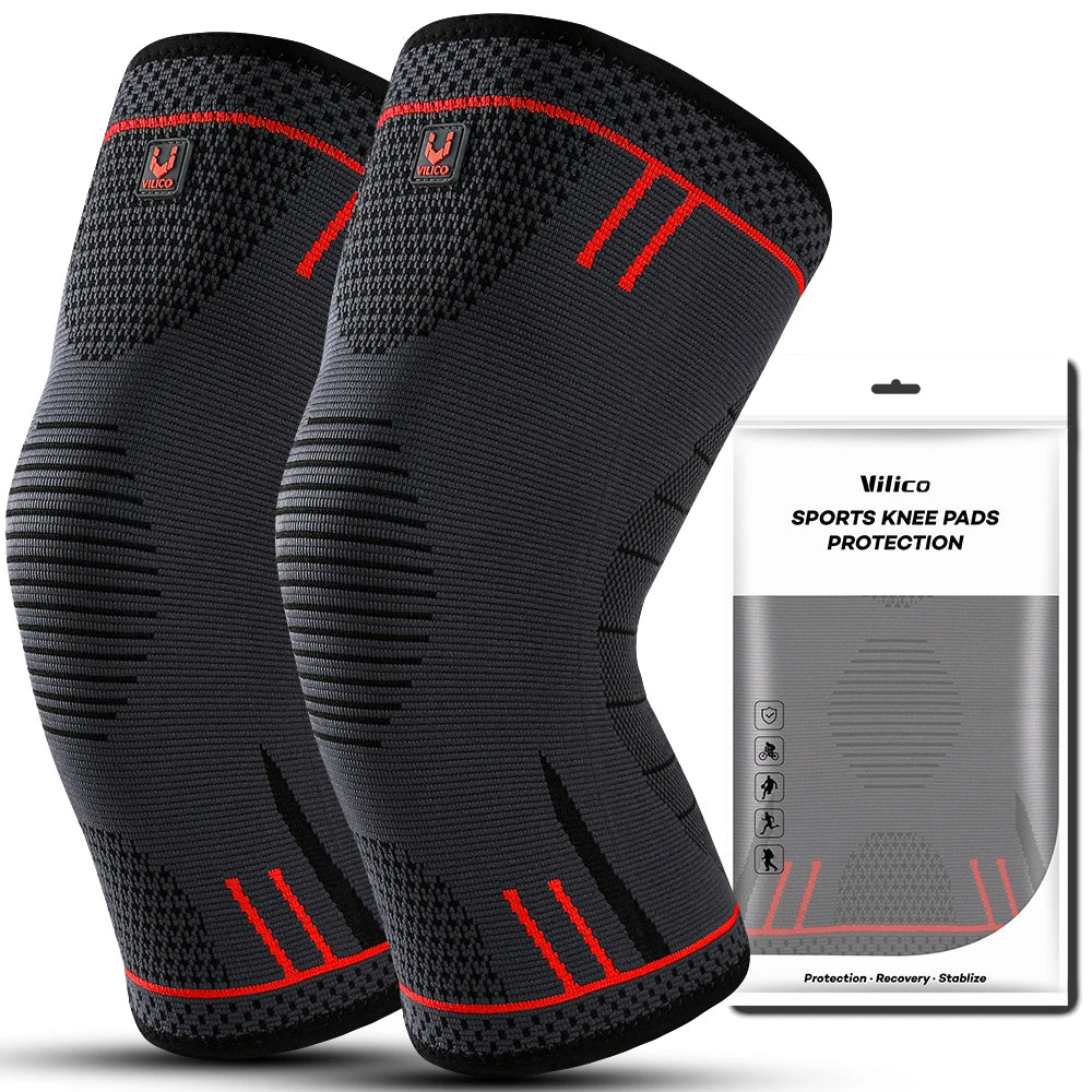1 Pcs Compression Knee Support Sleeve Elastic Breathable Knee Pads Brace Springs Gym Sports Protector Basketball Volleyball Run Peaceful Pleasures Health and Wellness