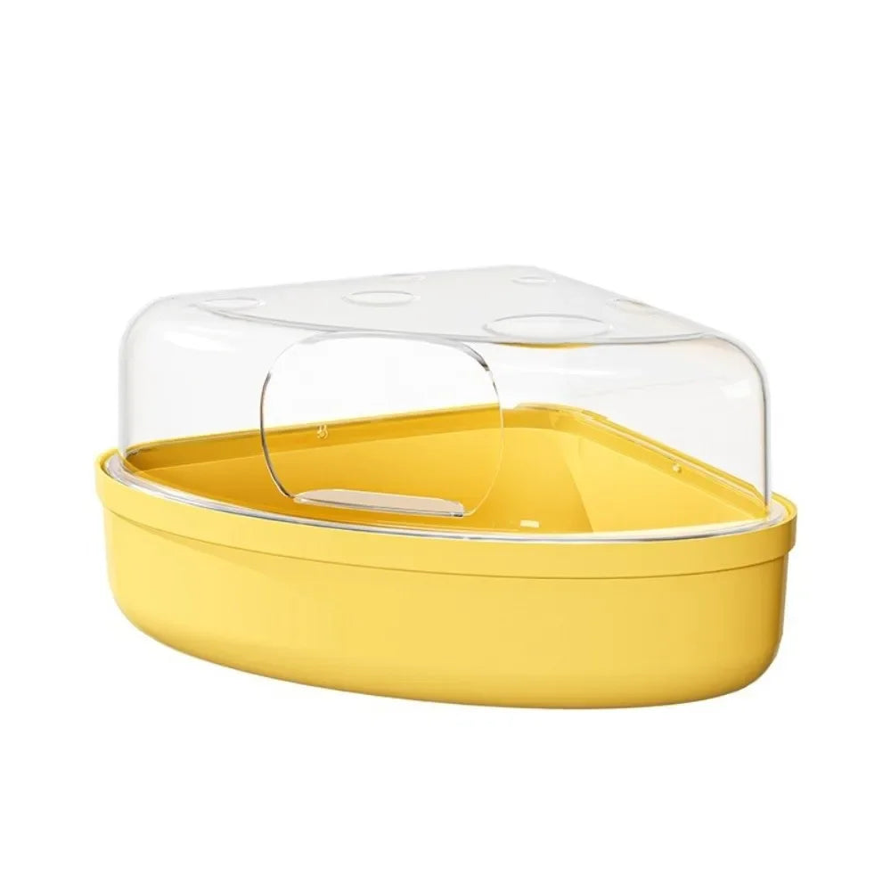 Cheese-Shape Hamster Sand Bath Box – Escape-Proof & Anti-Spill