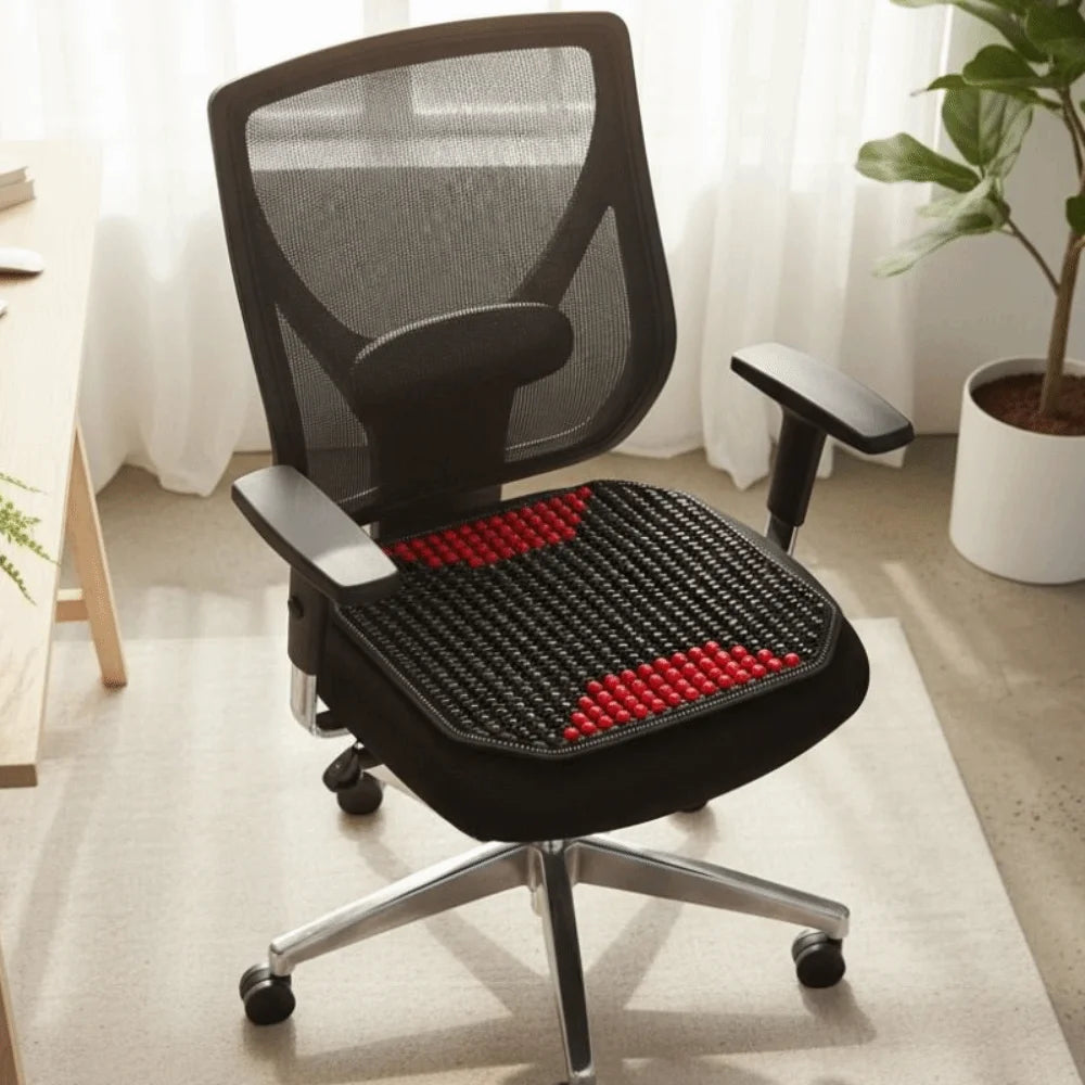 Wooden Beads Seat Cushion | Breathable Cooling Chair Pad