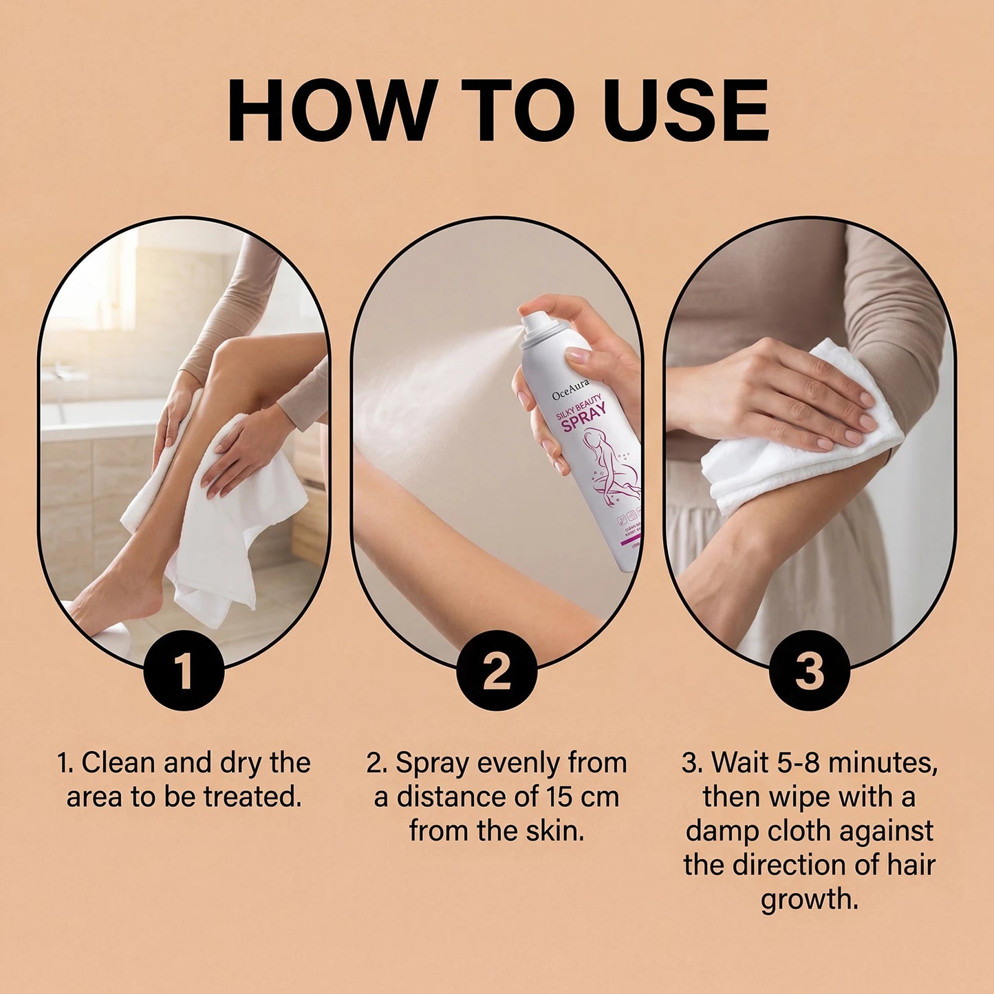 150ml Gentle Hair Removal Spray | Aloe, Glycerin & Pore Care