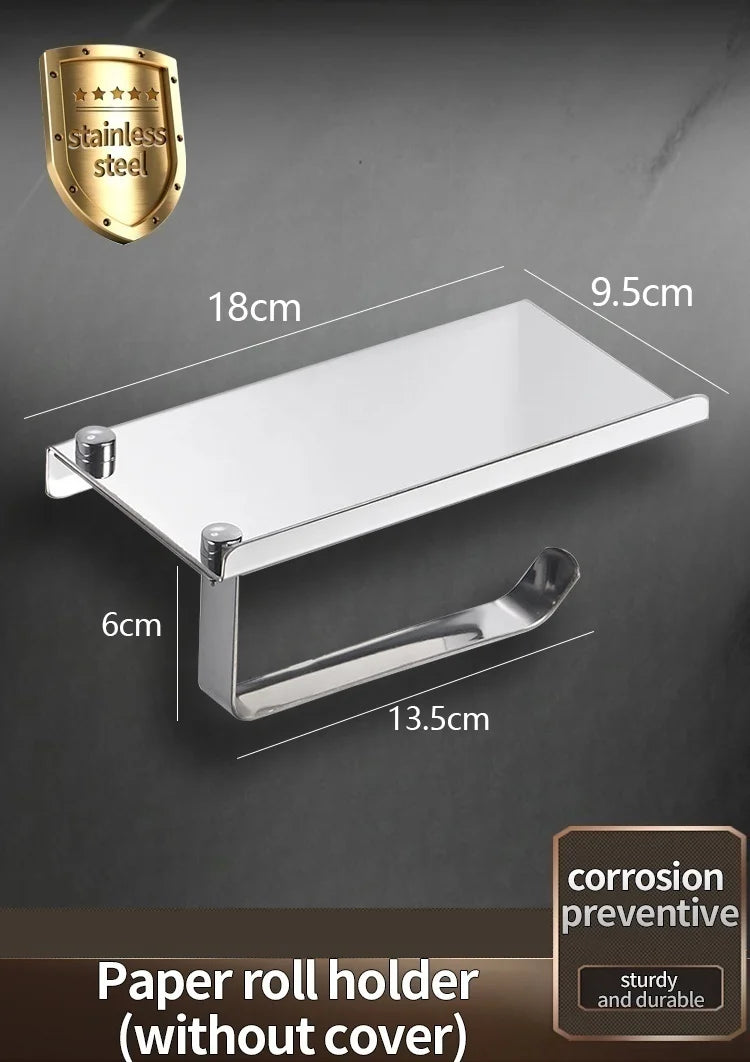 304 Stainless Steel Toilet Paper Holder | Waterproof Tissue Box