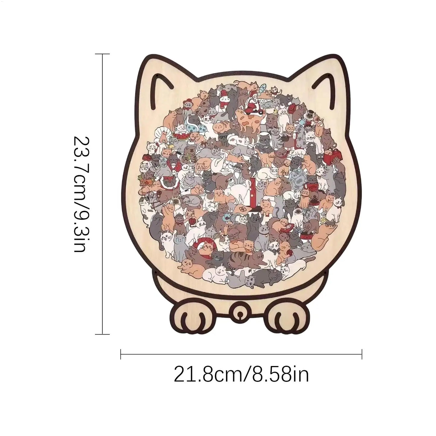 135pcs Wooden Cat Puzzle Animal Shape Wood Cut Puzzles Gifts For Cat Lovers Home Decoration Christmas New Year Gift for kids Peaceful Pleasures Health and Wellness