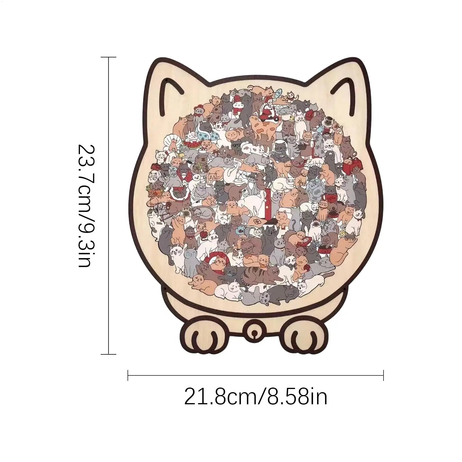 135pcs Wooden Cat Puzzle Animal Shape Wood Cut Puzzles Gifts For Cat Lovers Home Decoration Christmas New Year Gift for kids Peaceful Pleasures Health and Wellness
