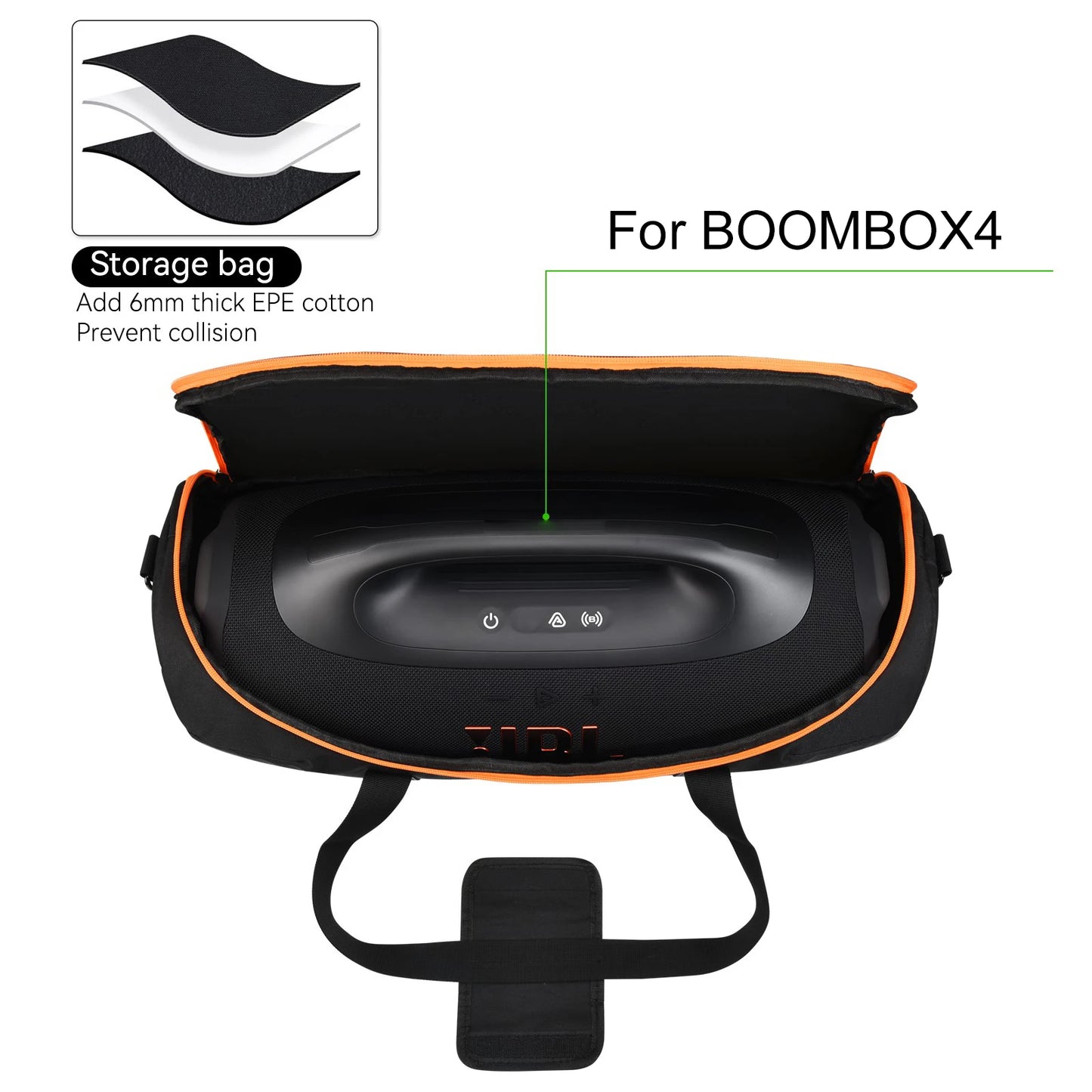 Portable Boombox 4 Speaker Bag with Detachable Strap | VODOOL