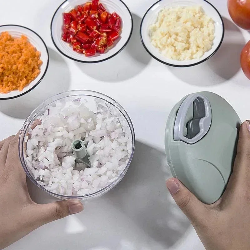 500ml/900ml Household Garlic Press Manual Meat Grinders 3/5Blades Hand-pulled Vegetable Chopper Kitchen Food Accessories Tools Peaceful Pleasures Health and Wellness