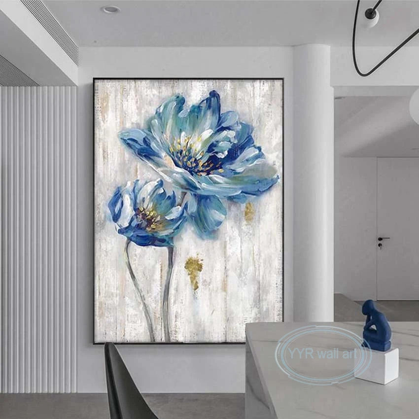 Pure Handmade Flower Oil Painting Wall Decoration Art Canvas Poster Frameless Acrylic Hanging Painting Living Room Bedroom Porch Peaceful Pleasures Health and Wellness