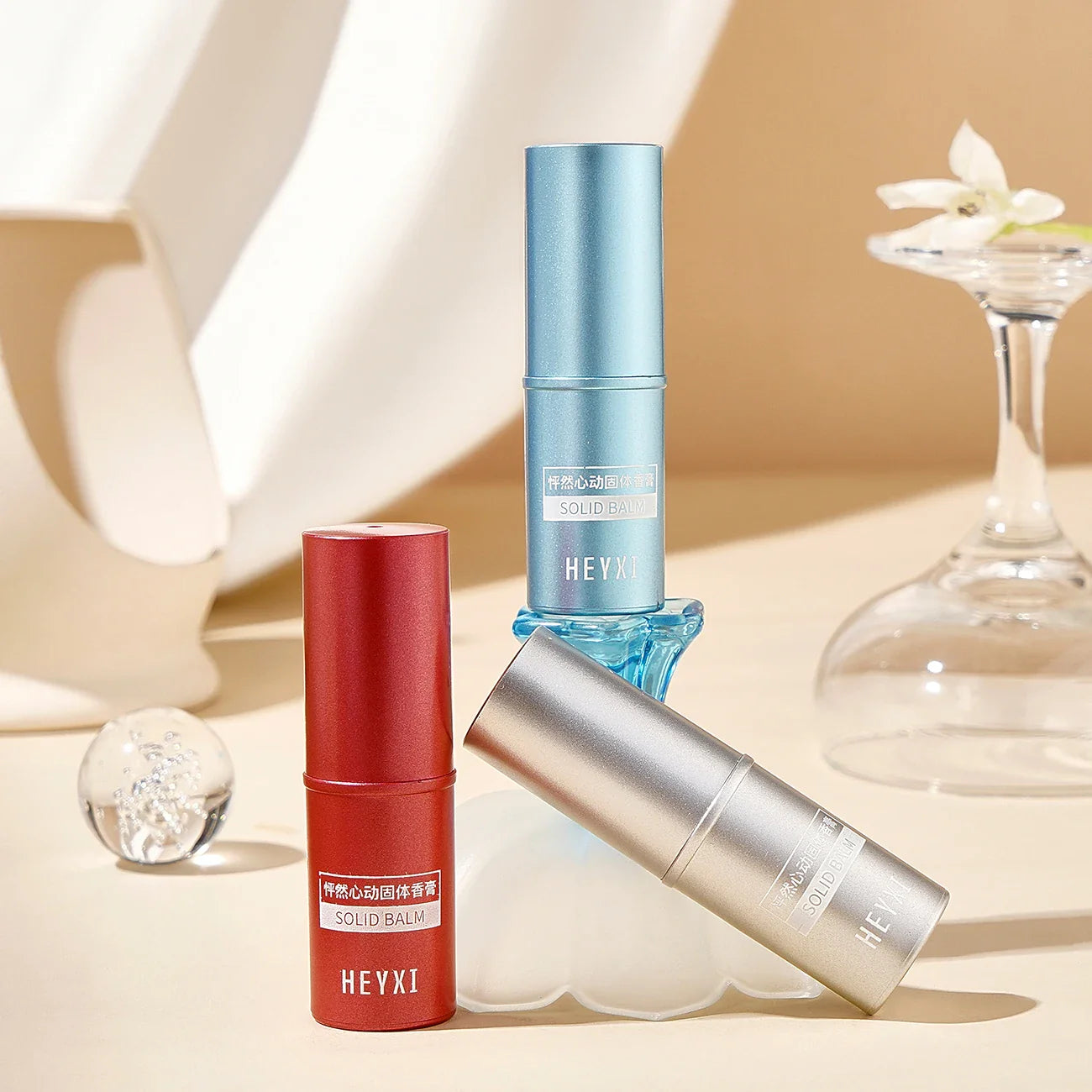 HEYXI Solid Perfume Set 3-Pack – Long-Lasting Fragrance Balm