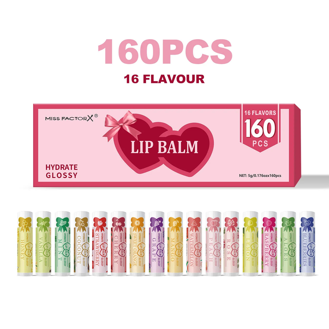 160 piece fruit jelly long-lasting moisturizing lipstick set for long-term travel care Peaceful Pleasures Health and Wellness 160PCS lipstick